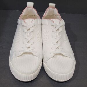 Vivaia Evermore Round Toe Sneakers Size 39 Womens 8 White Washable Lace Up Shoes